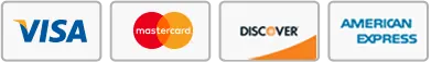 Accepted cards: Visa, Mastercard, Discover, American Express
